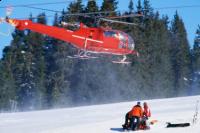 Helicopter arriving after ski accident 